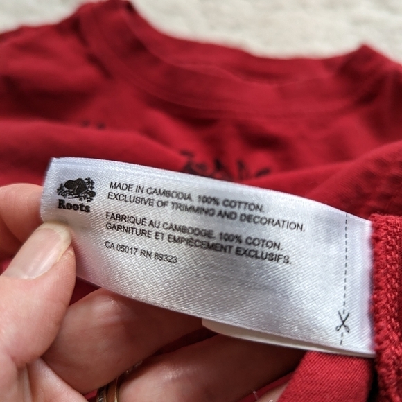 Roots Canada Long sleeves t-shirt crew neck red 6-12 mos - Picture 4 of 6